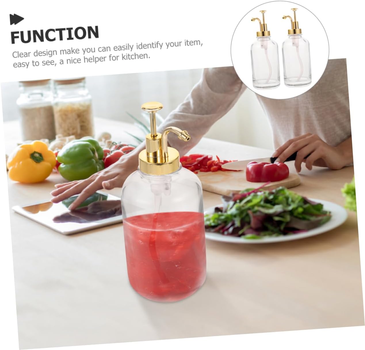 2pcs Multi-function Push Pump Dispenser Syrup Dispenser Pump for Coffee Syrup Bottle Glass for Bar