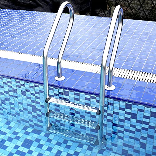 Escalera para piscina de acero inoxidable 2 peldaños antideslizante miniatura 3
