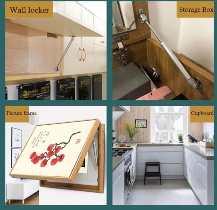 Sollbry Sollevatore Pneumatico Per Coperchio  200 N/44 Lb , Cerniera Di Supporto Per Coperchio Con Molla A Gas Per Impieghi Gravosi Con Chiusura Ammortizzata 84362603 - Foto 6