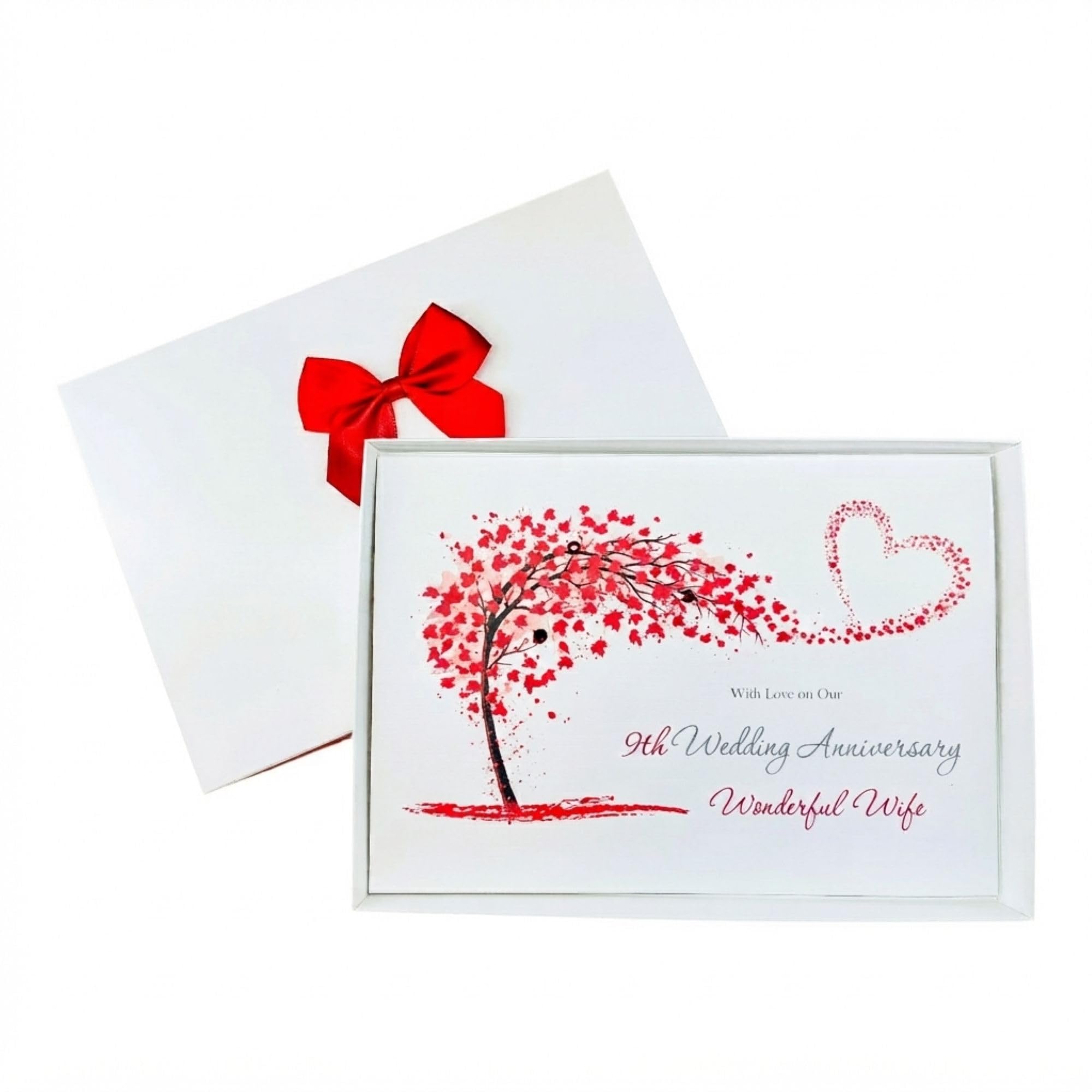 Wife 9th Wedding Anniversary Card Personalised Pottery 9 Years - SH 500