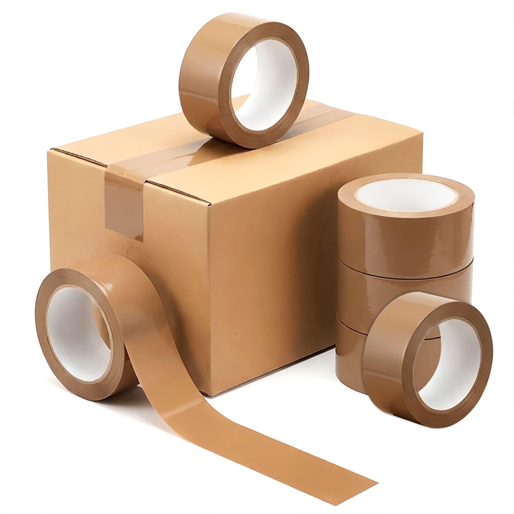 Tezraftaar® 36 x Parcel Packaging Tape Brown Carton Sealing Tape Low Noise 48mm x 66m Heavy Duty Strong for Box Packing Shipping Warehouse Industrial Office uses