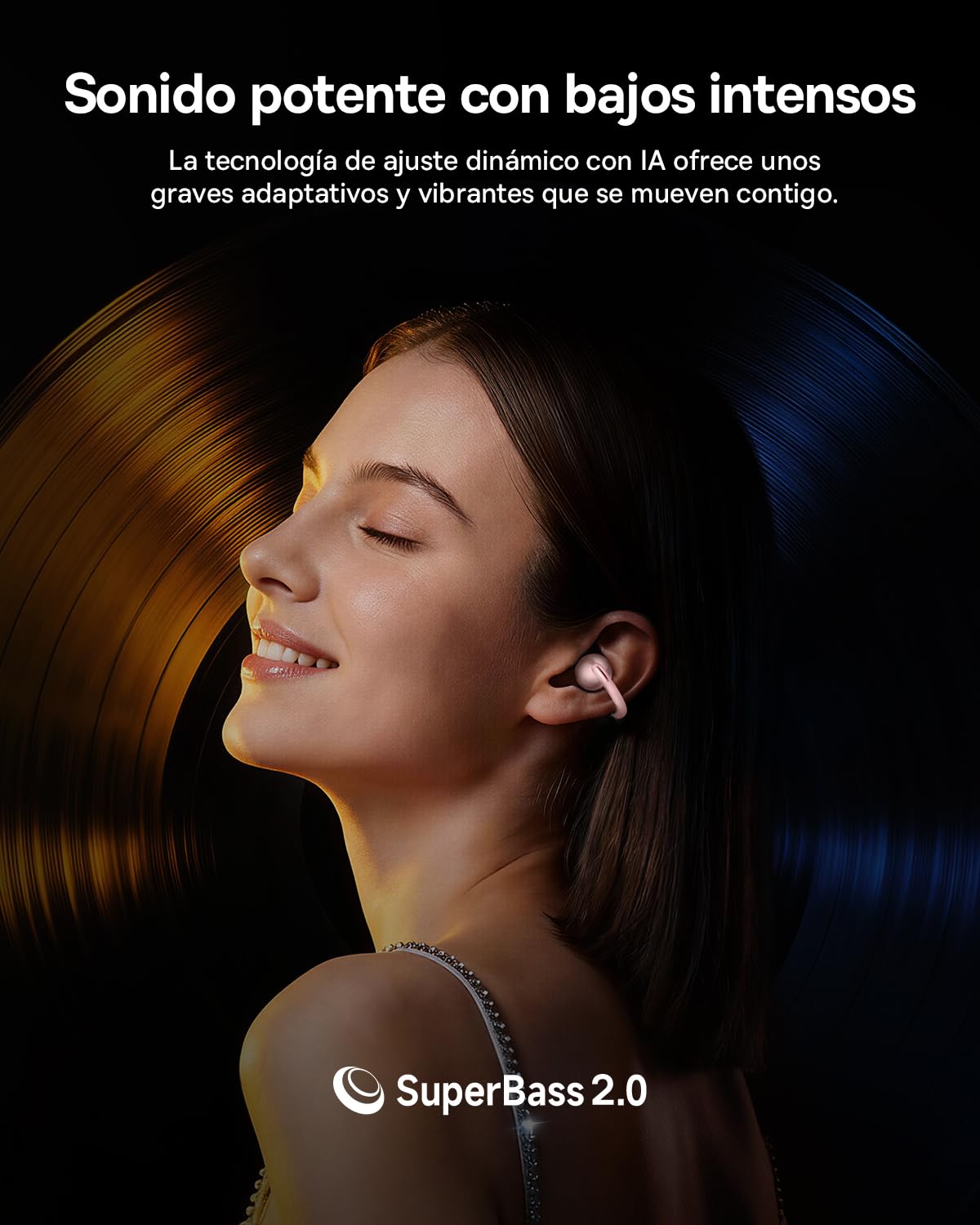 Baseus MC2 Air Auriculares Abiertos, Auriculares de Clip | CloudComfort, SuperBass 2.0, Bluetooth 6.0, 4 Micrófonos con IA para Llamadas nítidas, 40 h de autonomía, IP67, Ligeros 4,9 g