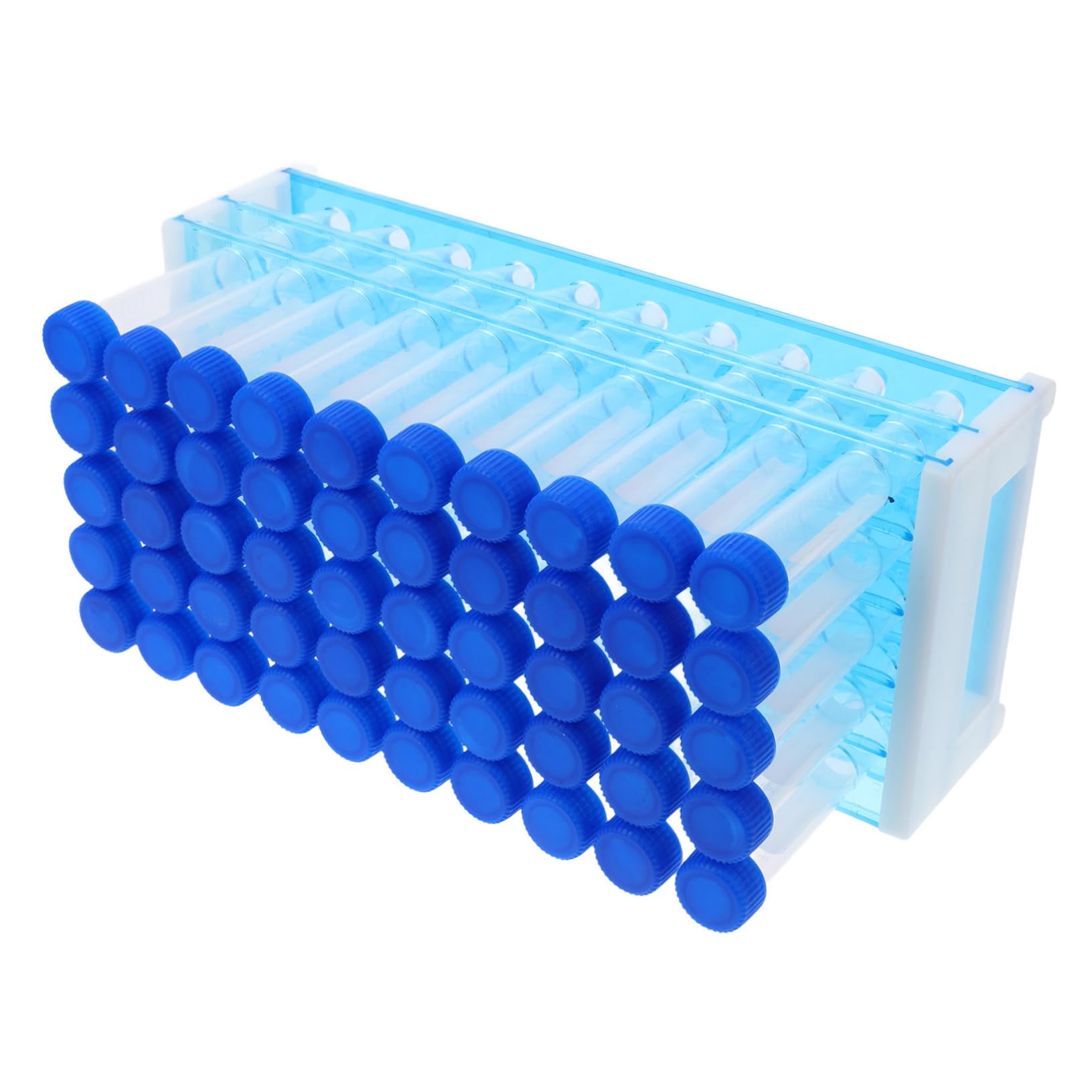 Kit de Tubos de Centrífuga de 15ml de Plástico Azul, 100 Piezas | 2 Soportes de Almacenamiento, Escala Clara y Alta Transparencia, Observación Fácil, Medición Precisa