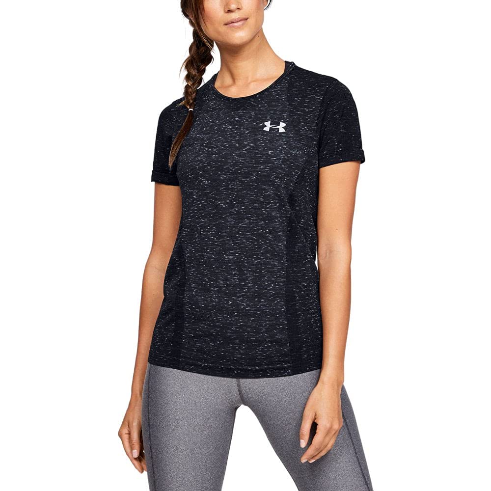 Under Armour Women Vanish Seamless Shortsleeve SpaceDye Short-Sleeve Shirt - Halo Gray/Pitch Gray/Metallic Silver (014), X-Small