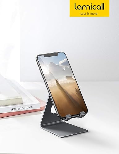 Miniatura 19 de Lamicall Soporte para teléfono celular, accesorios de escritorio - Soporte transparente para teléfono celular de oficina, soporte acrílico