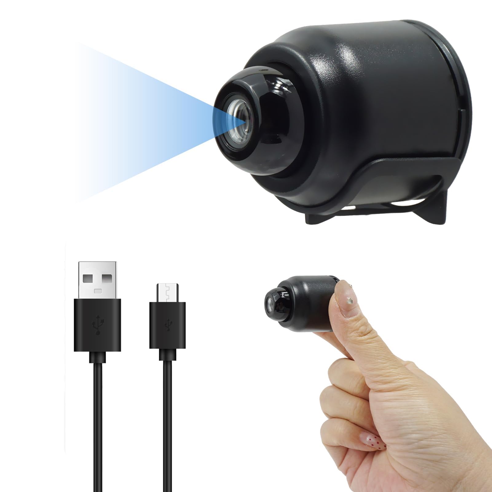 Mini cámara Espía Inalámbrica HD 1080p con Visión Nocturna, Detección de Movimiento y WiFi - Cámara de Seguridad Oculta para Vigilancia Interior/Exterior, Seguridad para Bebés, Oficina y Hogar