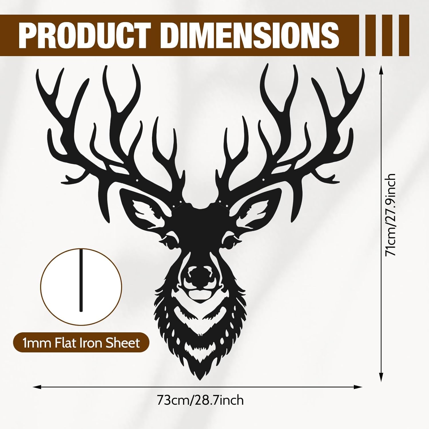 Deer Skull Bow Rack Wall Mount Iron Archery Bow Holder Stand Decorative Rustic Wall Display Hanger for Hunting Home Decor Hunter(Silhouette Style)