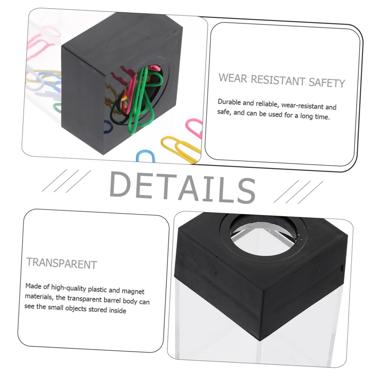 12 Pezzi Pz Dispenser Graffette Magnetico Quadrato in Plastica Compatto per Ufficio Scuola e Casa Organizer Scrivania Disordine con Accesso Rapido e Stabile