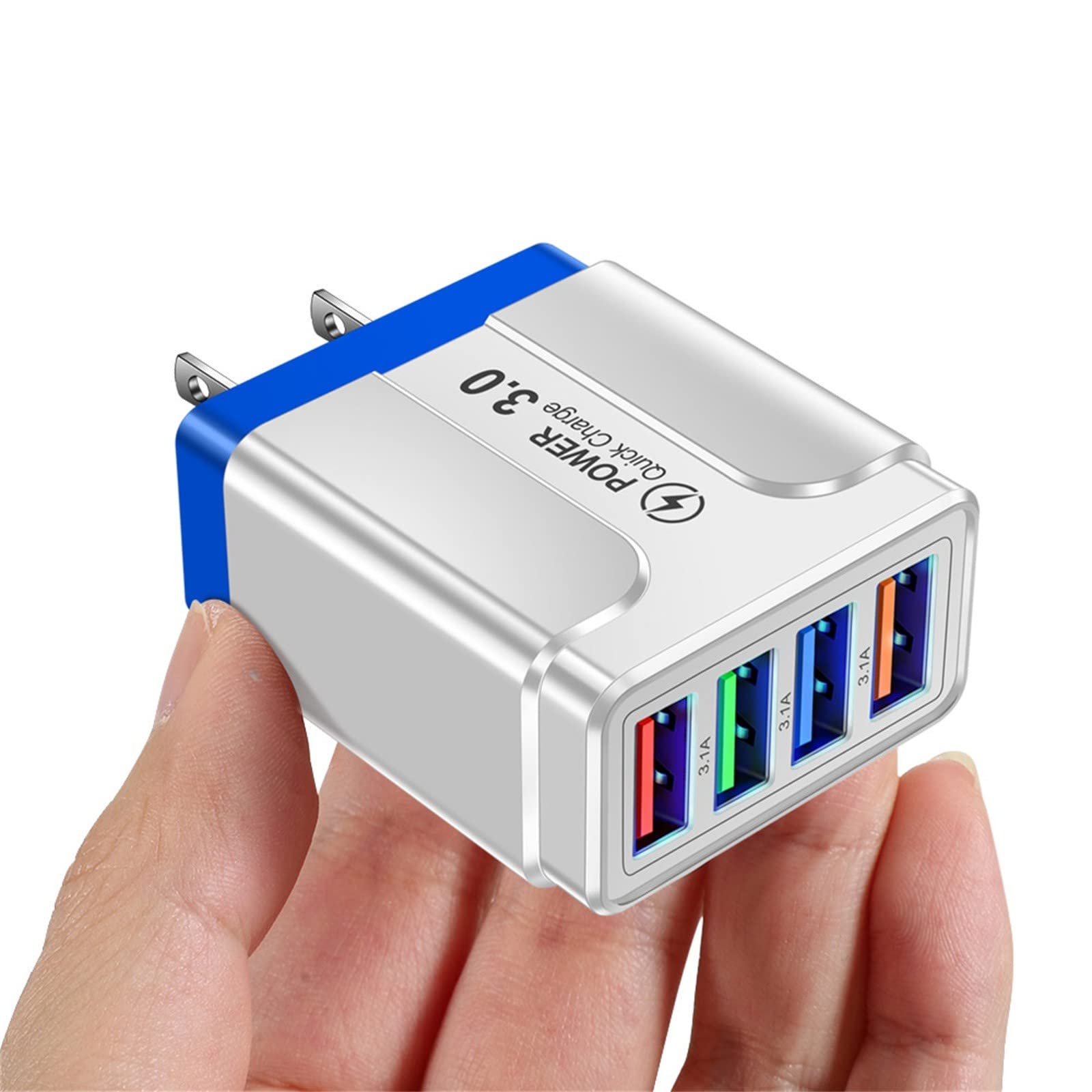 Generic 4 Port USB Wall Fast Charger - Electrical Plug 5V 3 1A - AC Charger Adapter -