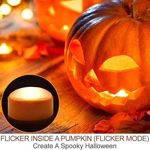 Miniatura 2 de Paquete de 4 luces LED de calabaza de Halloween que funcionan con pilas, luces de calabaza naranja con temporizador y decoración remota de