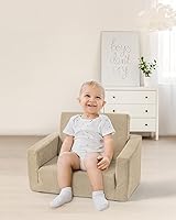 Vista 2 de Silla para bebés y niños, sofás blandos para bebés de 2 en 1 que se despliegan, sillas para bebés cómodas de 1 a 3 años, sofá convertible a sofá