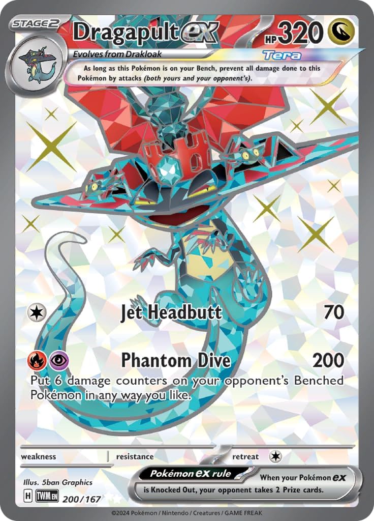 Pokemon – Dragapult ex 200/167 – Twilight Masquerade – Full Art Pokemon Card – Secret Rare