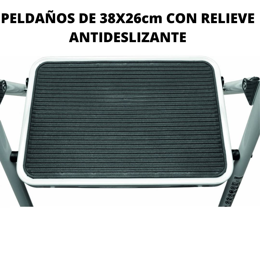 Homelux 411756 Taburete Acero 4 Peldaños, Plegable