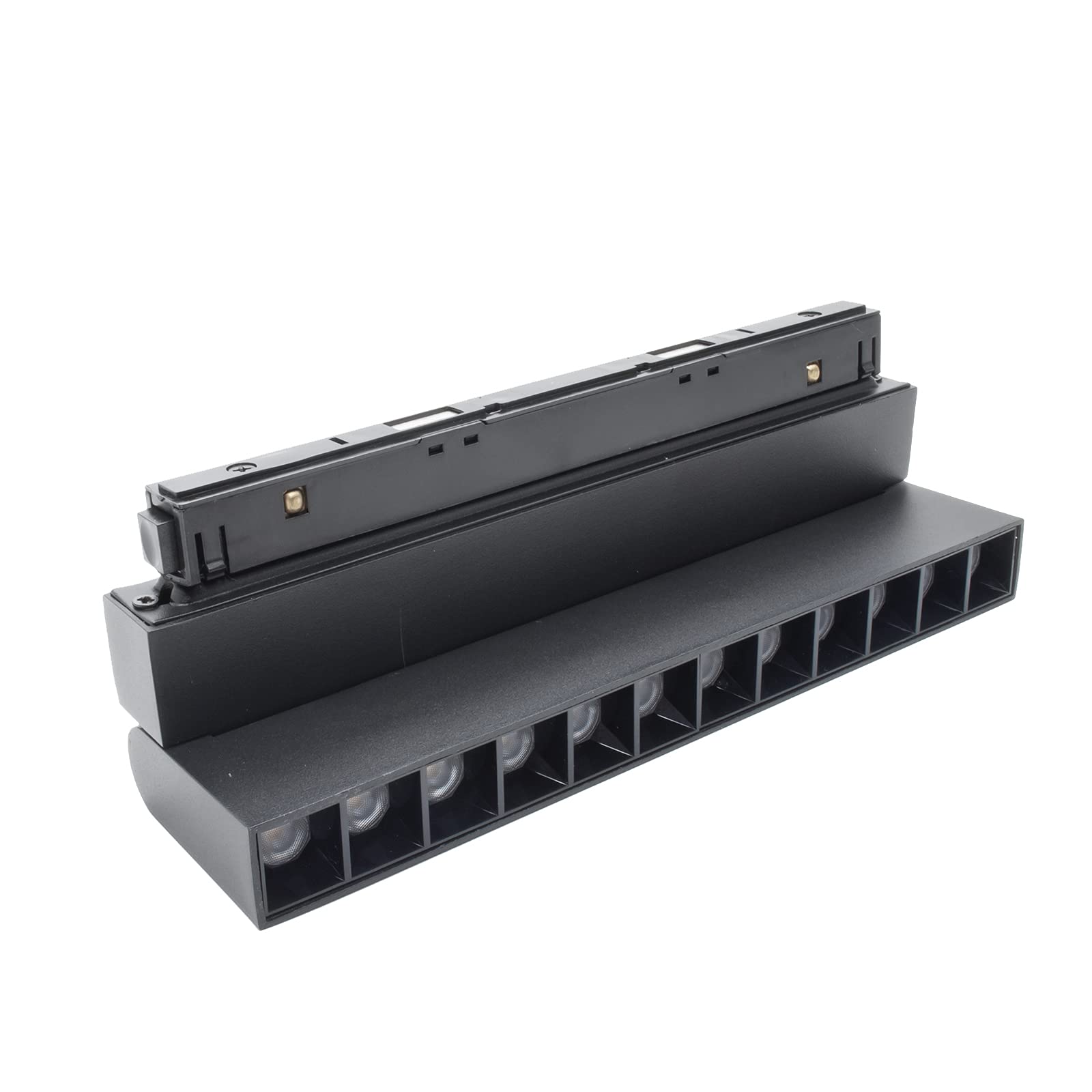 Planetitaly Spot piste pour rail magnétique 12 LED 12 W lumière orientable éclairage vitrines magasin bureau hôtel carrés Dimmable lumière CCT 3000K 4000K 6400K alimentation 48V