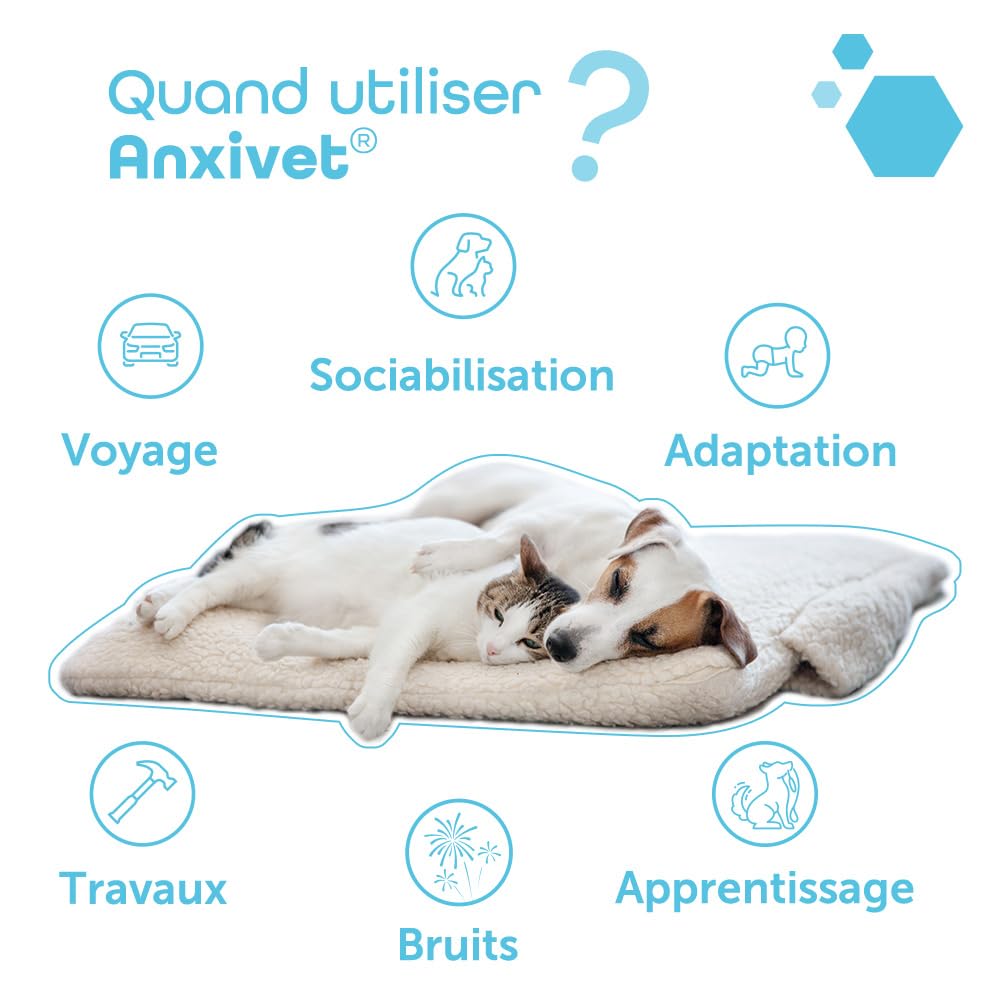 MP Labo Anxivet® - Favorise Le Bien-être et l'Adaptation Face aux Situations Stressantes du Quotidien pour Chien et Chat (500 MG 56 UI 30 gélules)