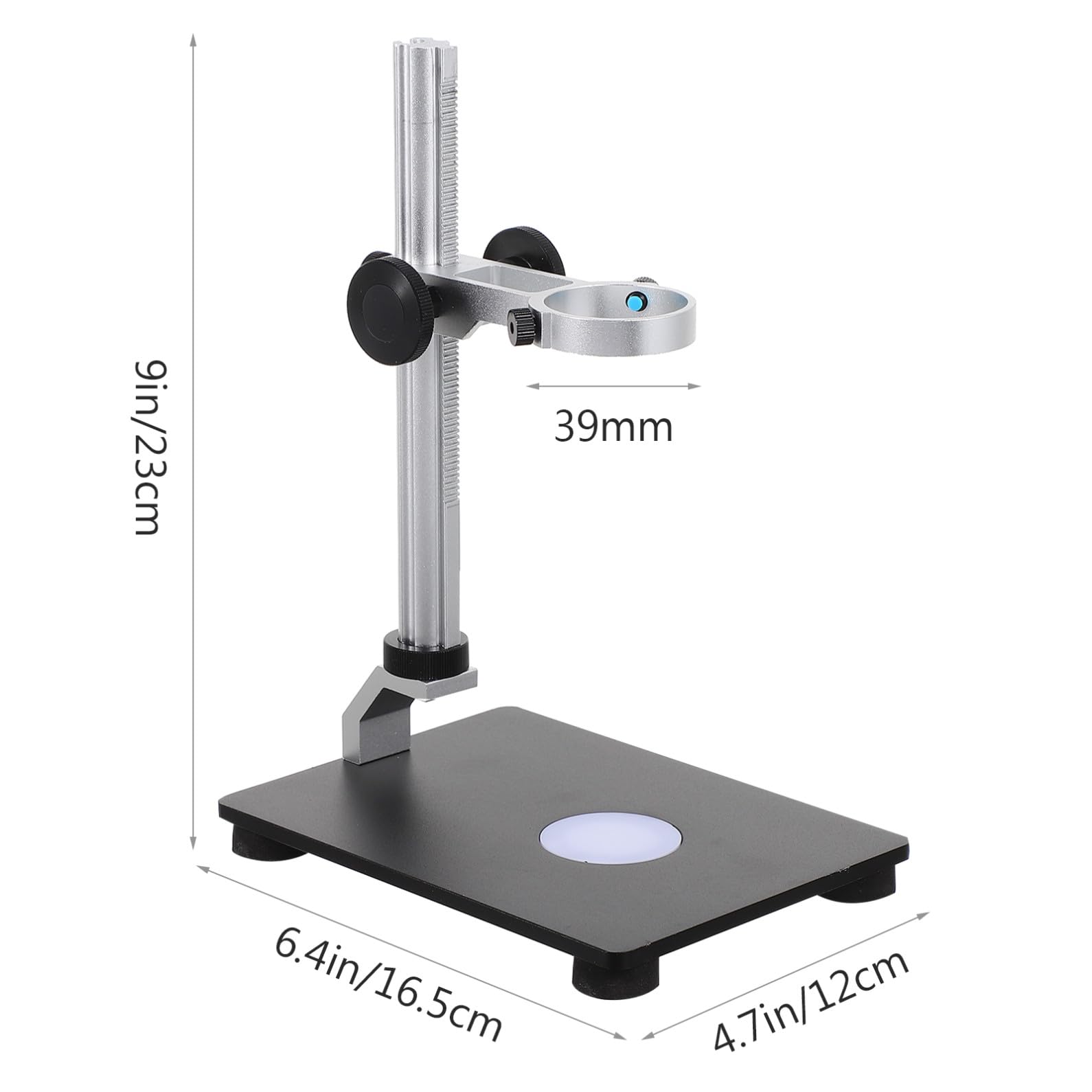NUOBESTY Supporto Microscopio Regolabile con Base Lifting e Luce Integrata Stand Stabile per Microscopi e Videocamere Industriali Installazione Semplice e Precisione Elevata