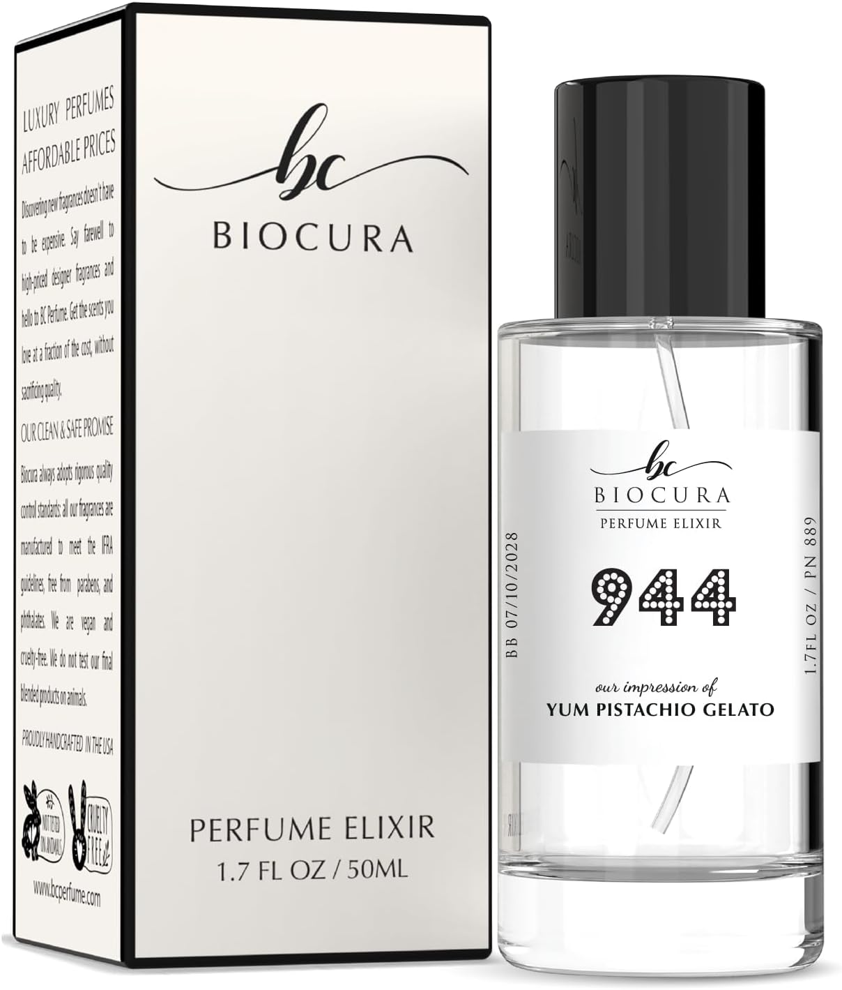 BIOCURA BC Perfume 944 Inspired by Yum Pistachio Gelato For Women & Men Fragrance Dupes Eau de Parfum Bottle 1.7 Fl Oz/50ml