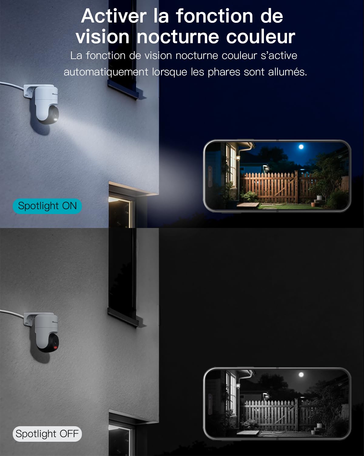 2.5K Caméra Surveillance WiFi Exterieure avec Fil, Caméra Exterieur 360° PT, 2.4G/5GHz, Vision Nocturne Couluer, Détection de Personne, Audio Bidirectionnel, Étanche IP66, Compatible avec Alexa