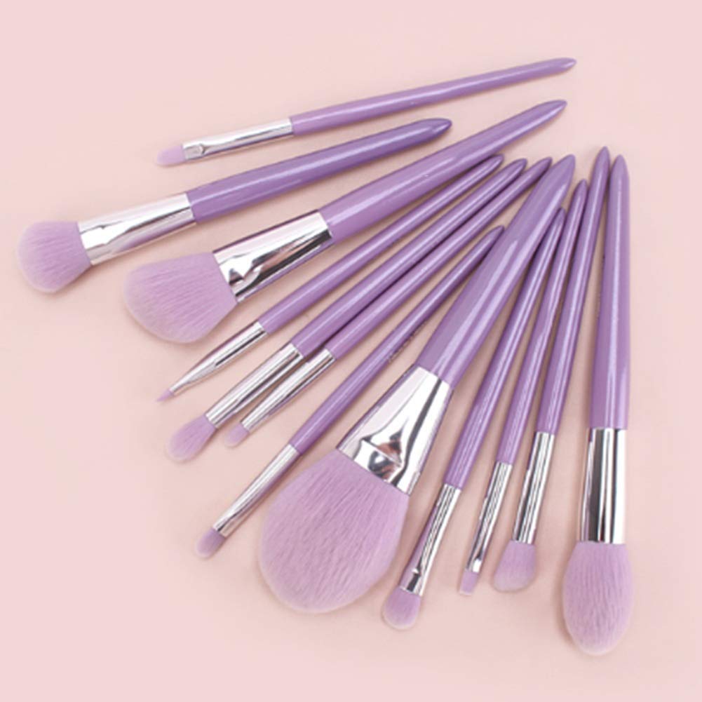 Juego De 12 Brochas De Maquillaje Sintéticas, para Corrector, Base, Sombra De Ojos Y Maquillaje con Mango Cónico,