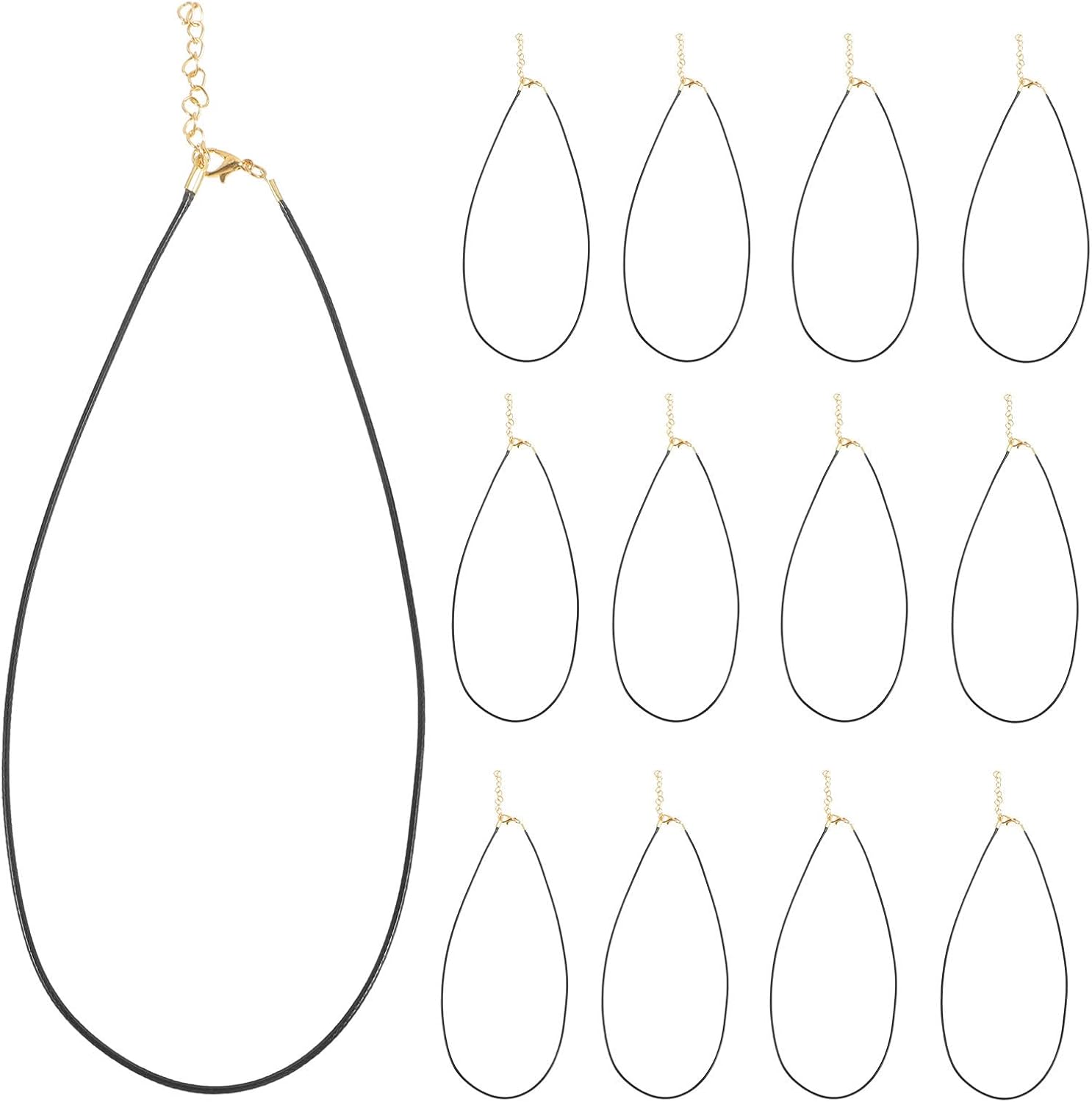 50pcs Black Necklace Cord with Clasp for DIY Jewelry Making Supplies