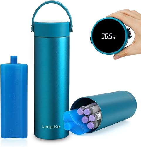 Miniatura 10 de Estuche de viaje Leng Ke 48H para enfriador de insulina con pantalla de temperatura, bolsa de viaje refrigerada para medicamentos con pantalla