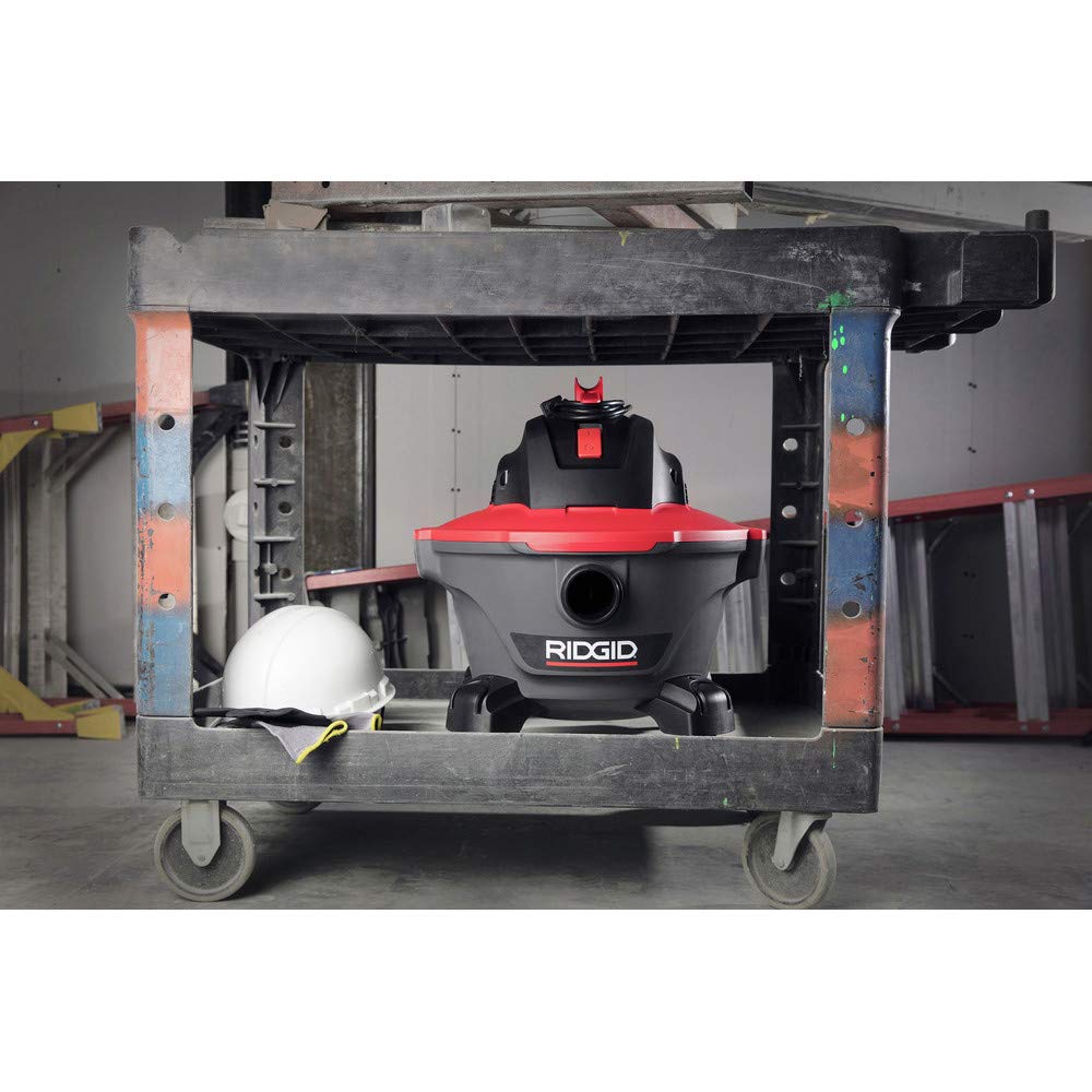 RIDGID 62698 RT0600 NXT 6-Gal. Wet Dry Shop Vacuum with Casters 4.25 Peak HP Motor and Pro Locking Hose Dark Gray and Red product thumbnail 7
