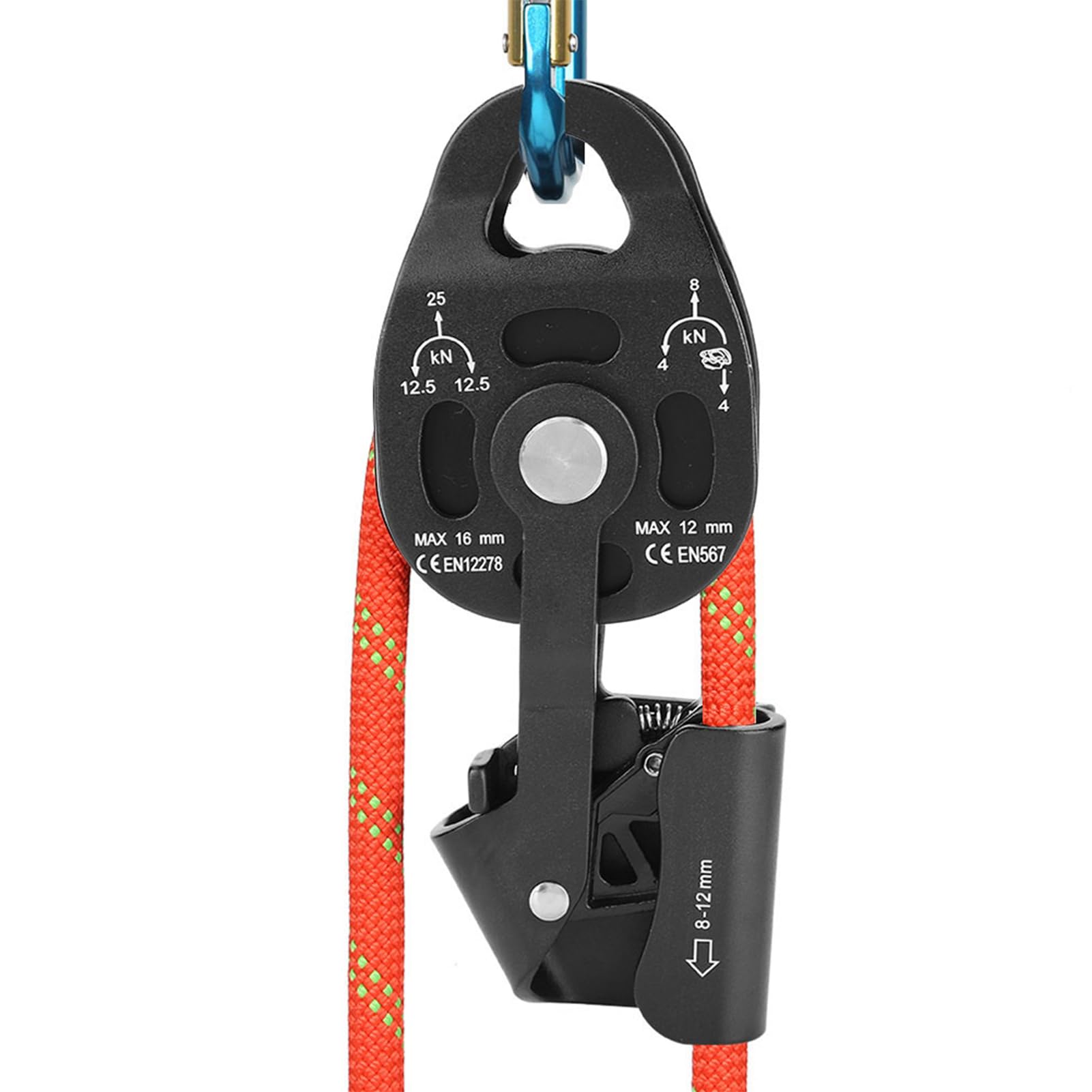 Poleas de Carga Polea de elevación para Objetos Pesados, Polea giratoria de Gran Capacidad, Equipo de Seguridad Compatible con Cuerdas de 8-12 mm, para Trabajos de elevación y Montaje