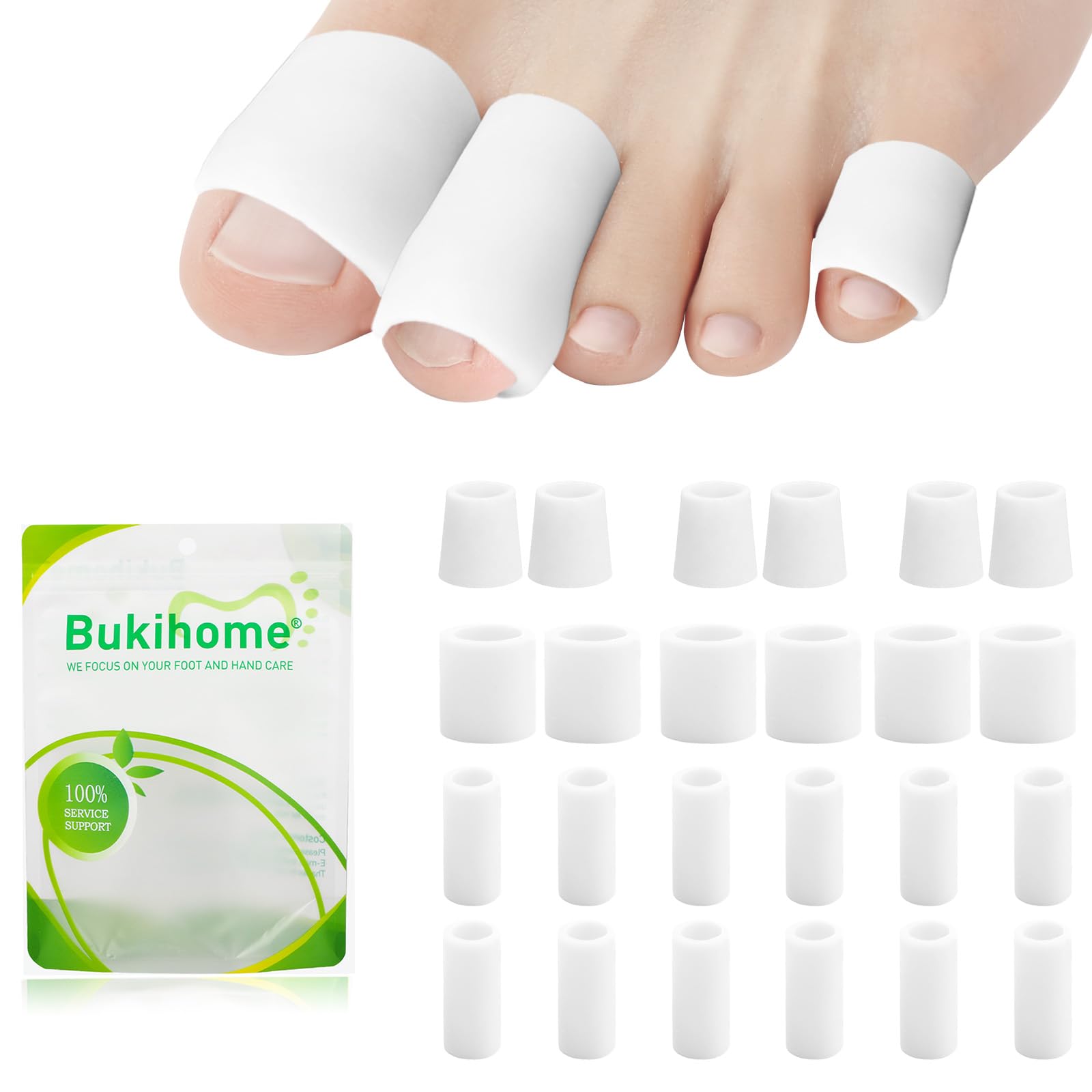 Protections d'orteils en gel de silicone pour cors et callosités avec coussinets - 8