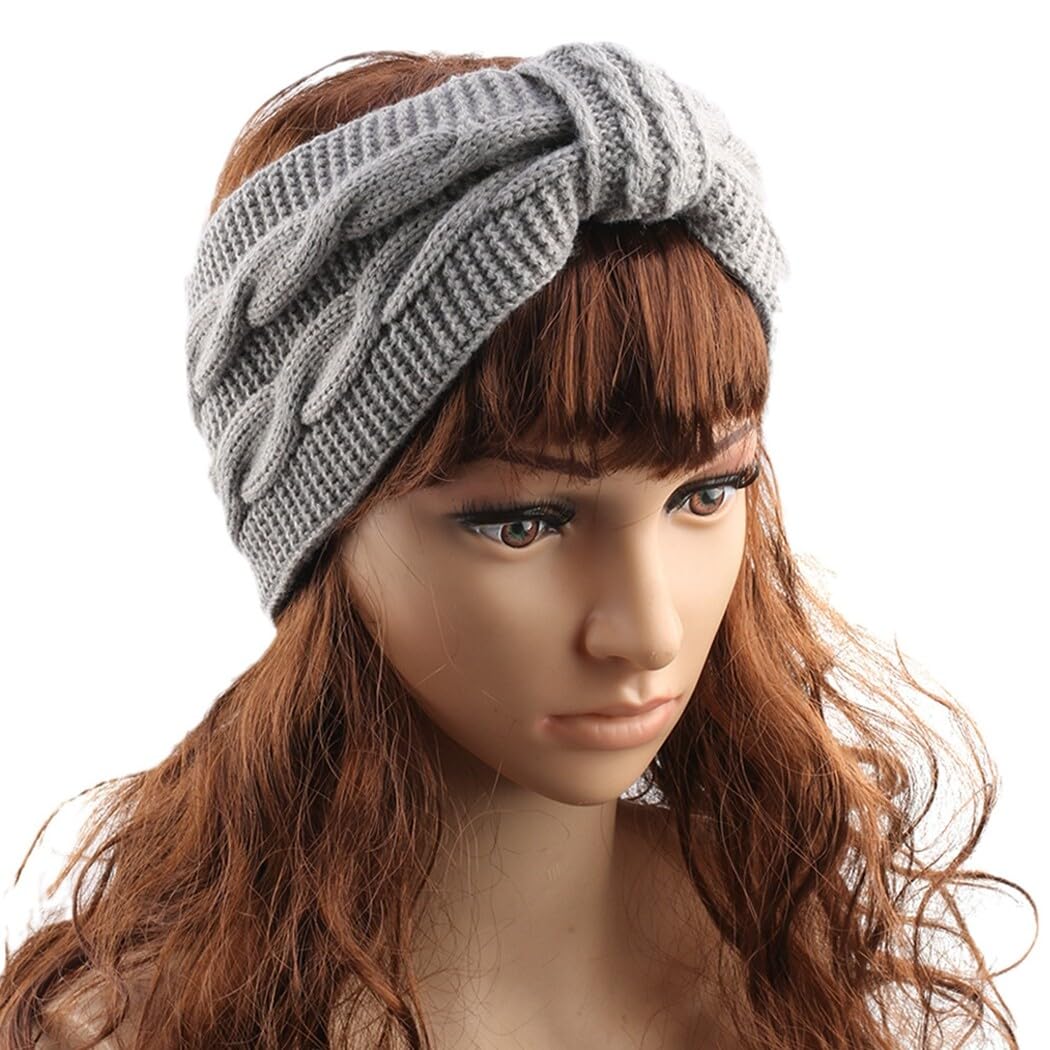 5 diademas elásticas de punto con lazo, para invierno, para mujer