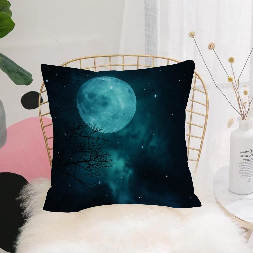 HYMSXW Cushion Cover,Throw Pillow Case Home Decorative for Living Room Bedroom Sofa Chair 20X20 Inch,Full Moon on the skies abstract natural backgrounds,Pillowcase 50X50cm