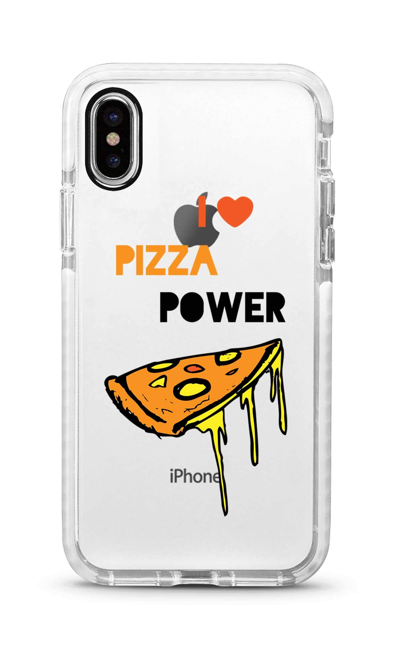 StylizeddStylizedd Case Compatible With iPhone XS Max, White Impact Pro Military Grade Shockproof Cover-I Love Pizza (White)
