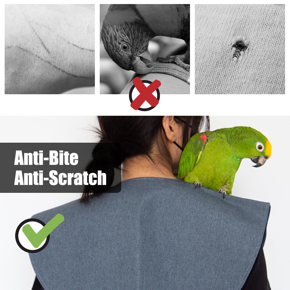 DONGKER Protezione Spalle per Pappagalli,Scialle da Addestramento per Pappagallo Mantella per Spalla AntiGraffio per Parrocchetti Cockatiels Conuri Ara Piccioncini Fringuelli