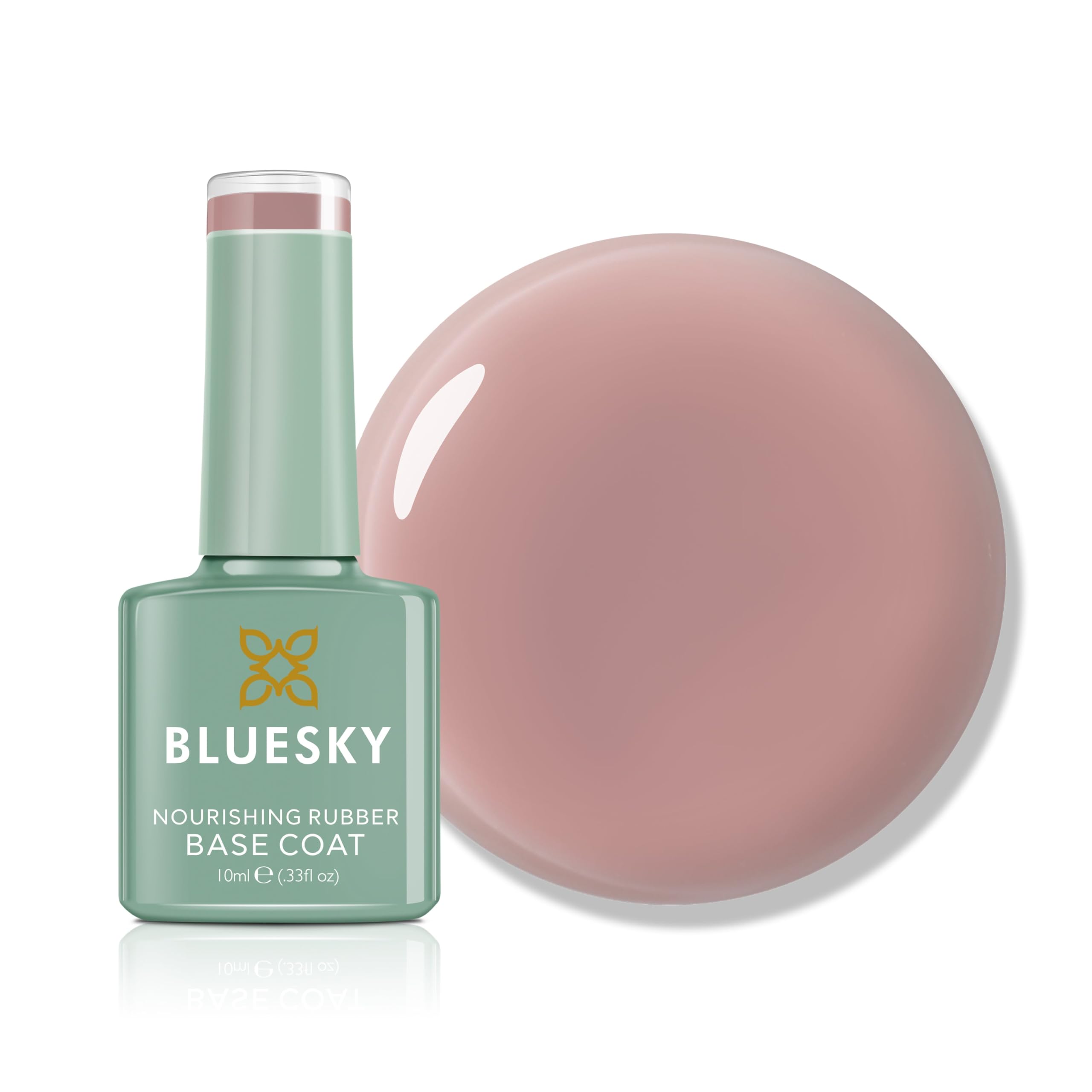 Bluesky Rubber Base Coat 10ml, Vintage Rose, BNR10, Base Gel for Nails Strengthening Gel Base Coat for 21 Day Manicure