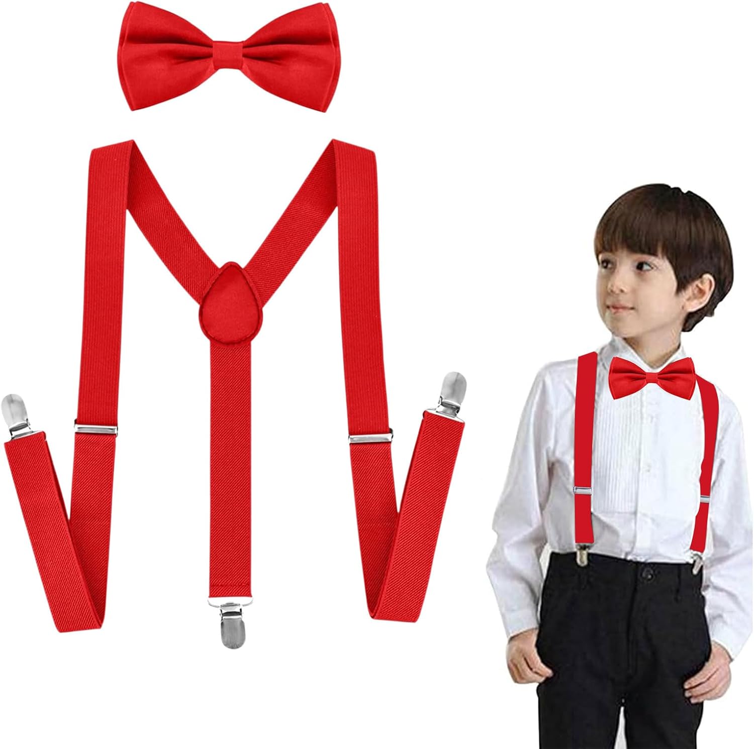 Bretelle A Y Per Bambini Con Clip E Papillon Abbinato - Regolabili, Elastiche, Adatte Da 6 Mesi A 7 Anni - 6