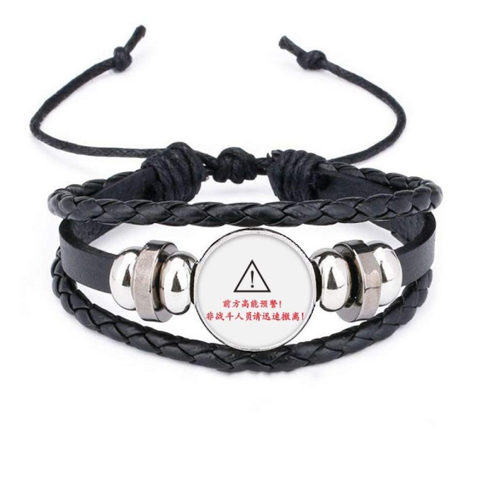 DIYthinker Chinese Online Words Safe Landing Bracelet Braided Leather Woven Rope Wristband