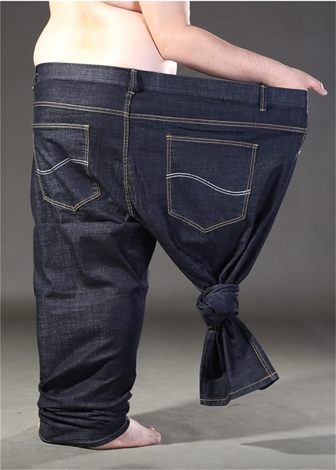 Pantalones Vaqueros para Hombre Denim Jeans de Gran tamaño Pantalones de Mezclilla de Cintura elástica Pantalones Vaqueros Anchos