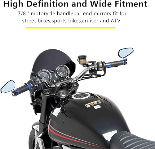 Vista 48 de DREAMIZER Espejos universales para barra de motocicleta de 7/8 pulgadas, espejo retrovisor trasero compatible con Honda Grom, Yamaha, Kawasaki