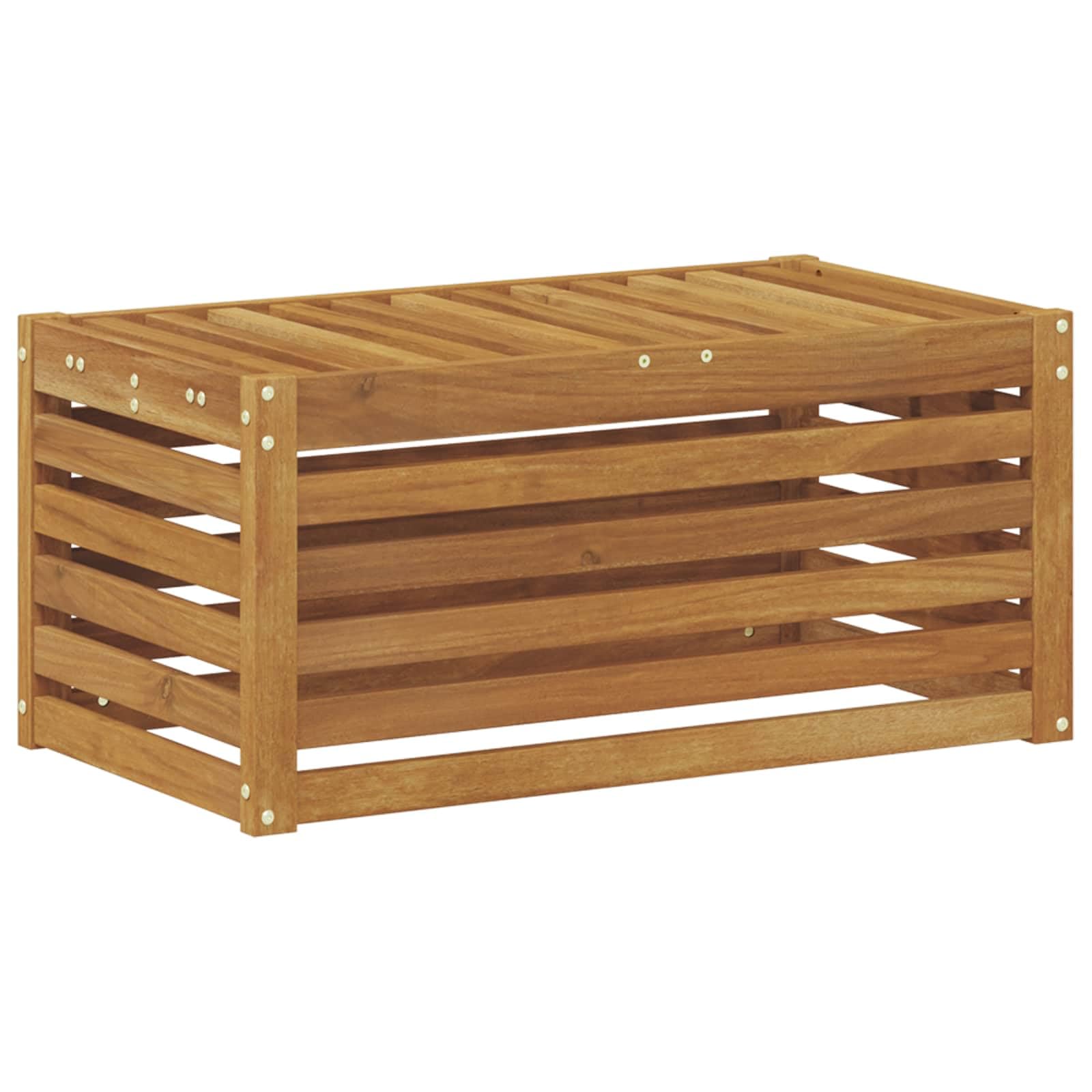 Taboret outdoorowy z litego drewna akacjowego, 79 x 43 x 37 cm, odporna na warunki atmosferyczne, moduł do siedzenia na taras, balkon, werandę, modułowe rozszerzenie, nowoczesny element sofy