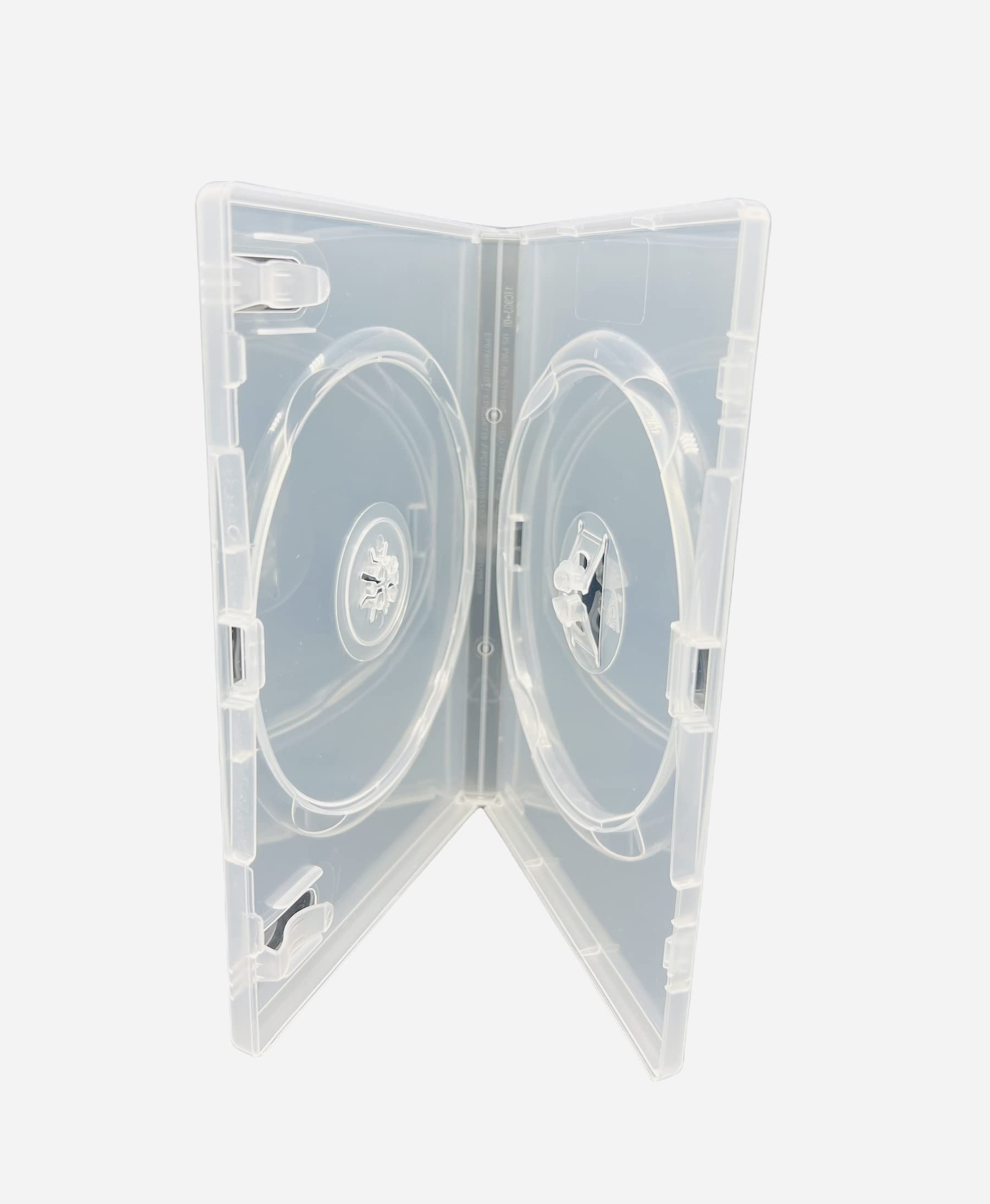 50 x Amaray - Custodia doppia trasparente per DVD, con dorso da 14 mm, confezione da 50