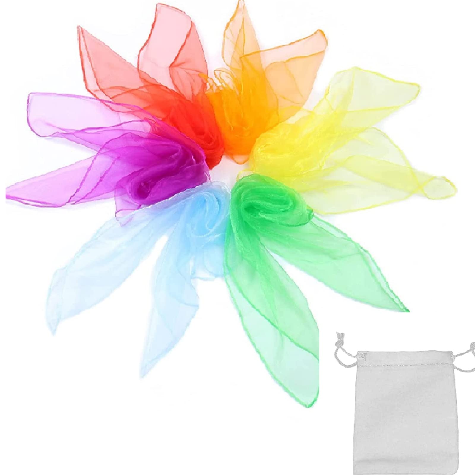 Cikyner 6 Sciarpe Da Giocoleria Colorate 60x60 Cm – Foulard Leggeri In Poliestere Per Bambini – Gioco Sensoriale E Danza