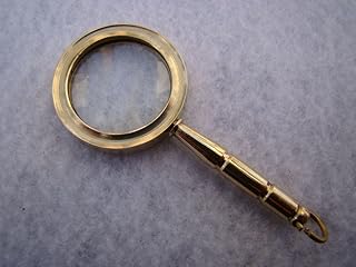Shaheera Nautical Brass Magnifying Glass - Mini Magnifier - Necklace Pendant Charm - Vintage Style A