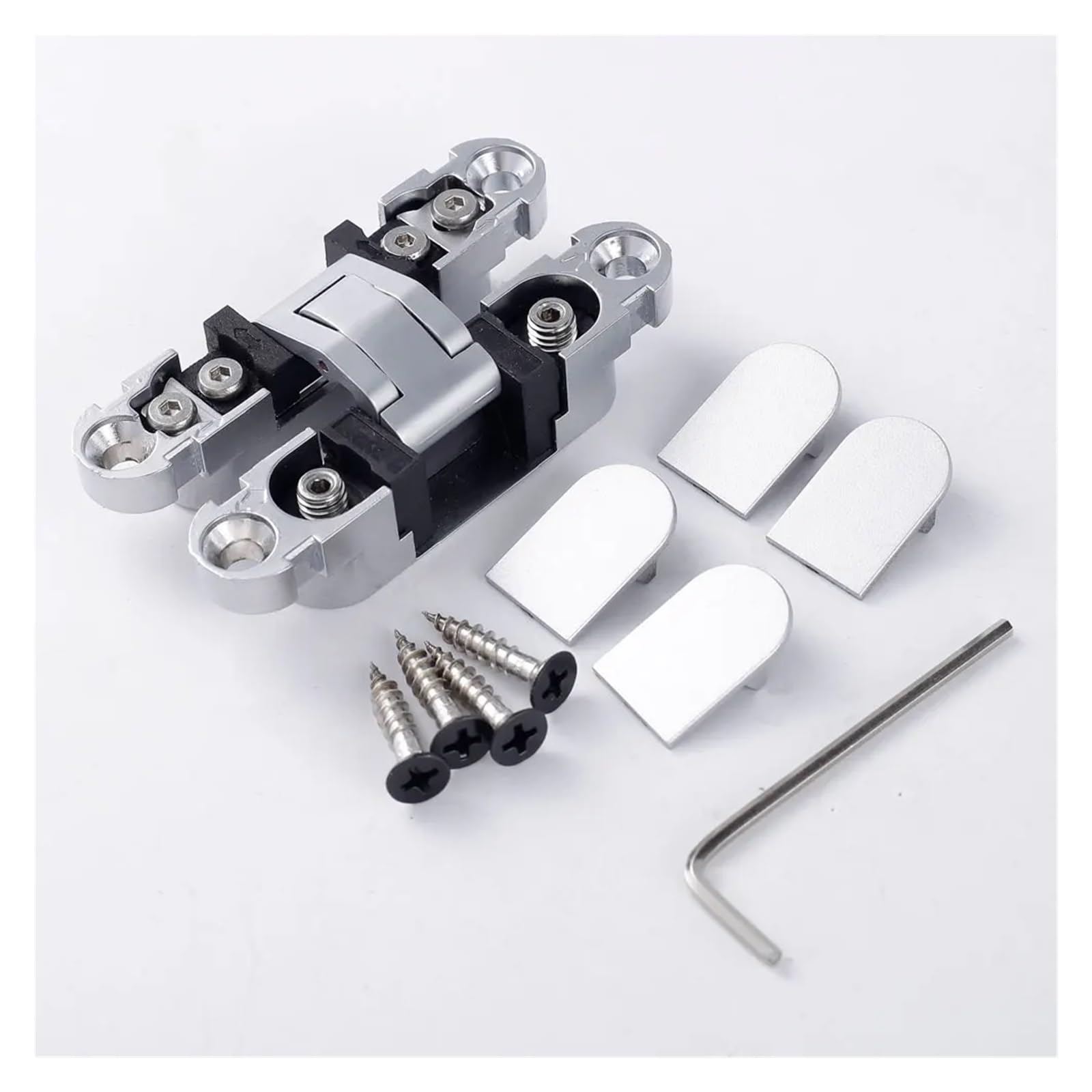 YMUGUEGH 3 Way Adjustable Concealed Door Hinge for Wood Door(Silver)