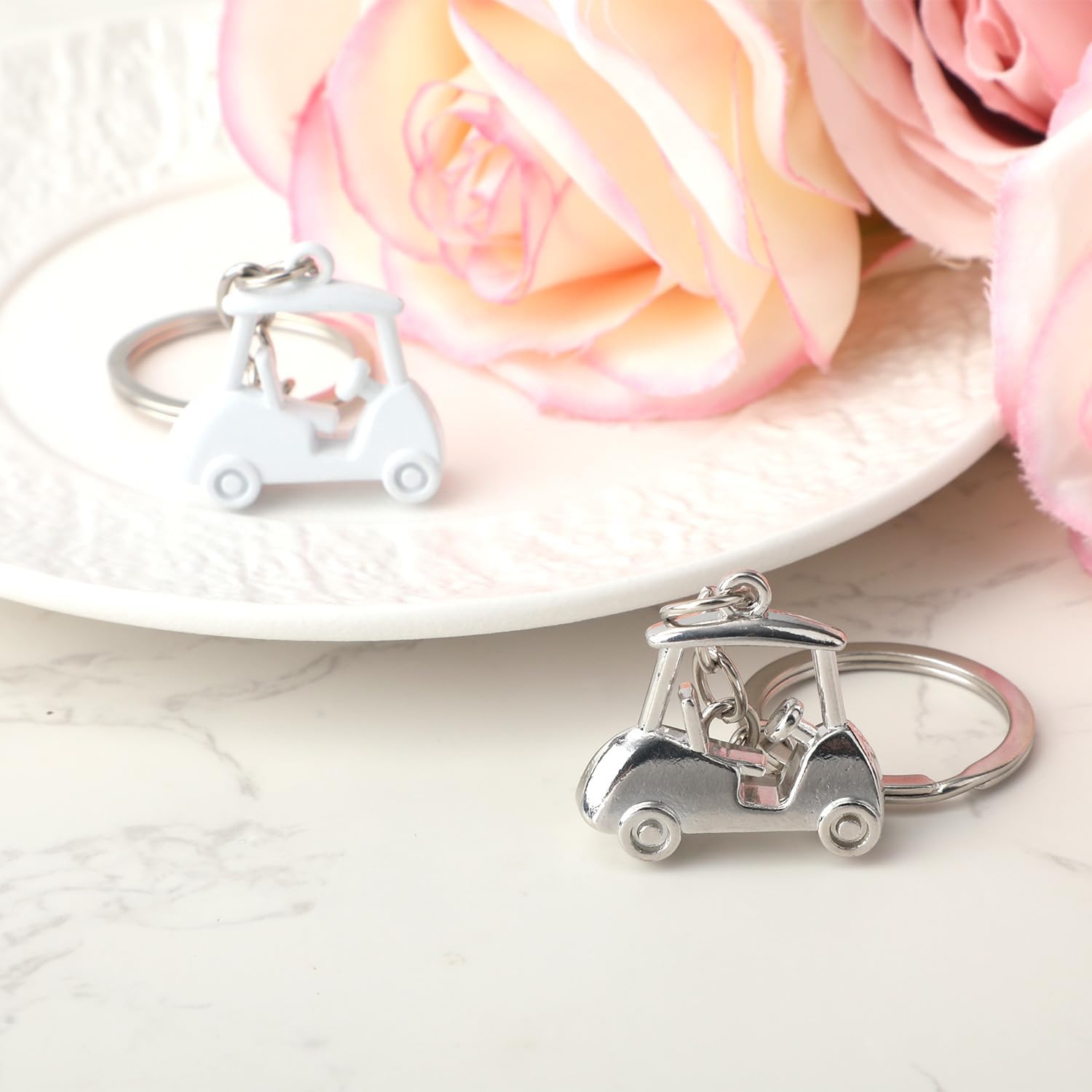 2pcs Golf Cart Keychains, Stylish Zinc Alloy Key Ring Golf Themed Key Holder Perfect Souvenir for Players and Fans - Image 4
