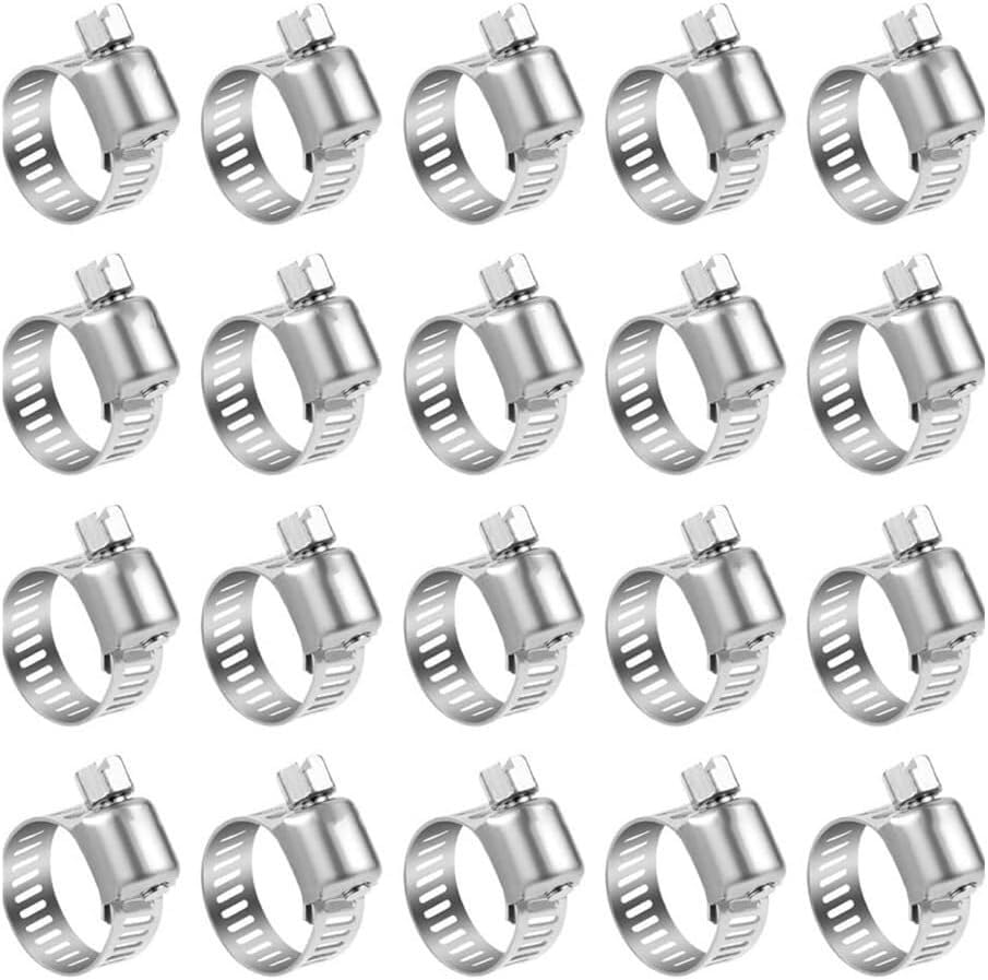 Colliers de serrage, Collier De Serrage Réglable En Acier Inoxydable, 20 Pièces