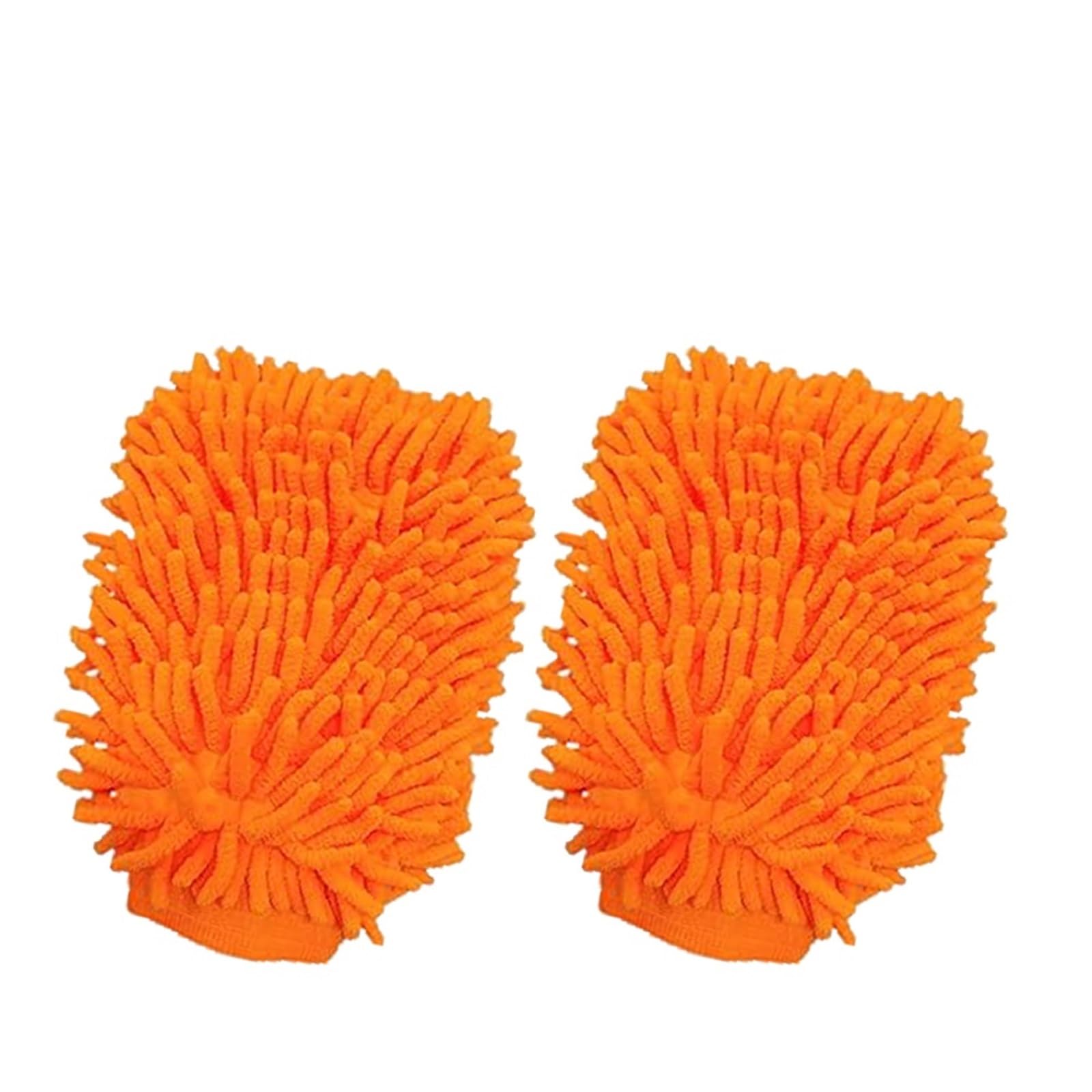 WWYYZAYC Car Wash Gloves, Fiber Thick Double-sided Chenille, Sponge, Cleaning Tool(2Pcs Orange)