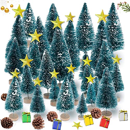 35 Pcs Mini Árbol de Navidad,Pequeño Árbol de Navidad,Árbol de Navidad Artificial,Mini Árbol Navidad,Navidad...
