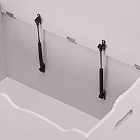 Vista 6 de Yaxa Basics Caja de juguetes para niños, baúl organizador de madera, gris, 30 x 18 x 19 pulgadas