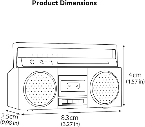 Miniatura 7 de Sourcingbay Mini altavoz Bluetooth portátil, diseño de radio retro con batería recargable, altavoces duales, Gagdet genial para niños y adultos
