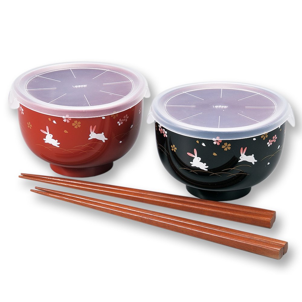 Amazon.co.jp: まえじゅう漆器 シール付レンジ汁椀ペア 花あそび