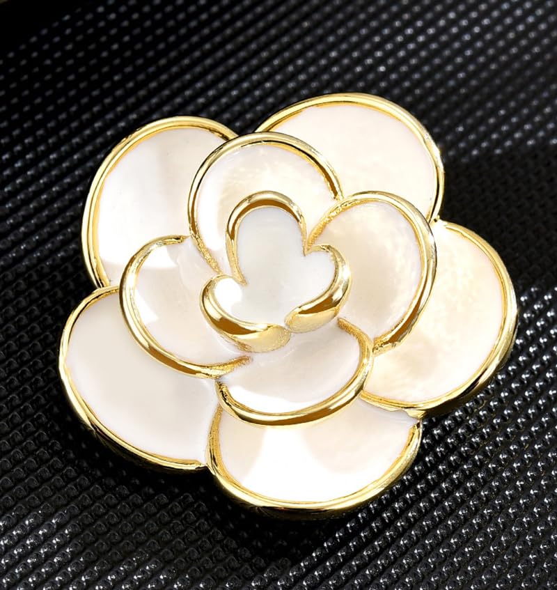 Image of Flower Brooch Pins for Women Rhinestone Red Pin Blazer Dress Denim Jacket Lapel Pin Wedding Holiday Gift Accessories